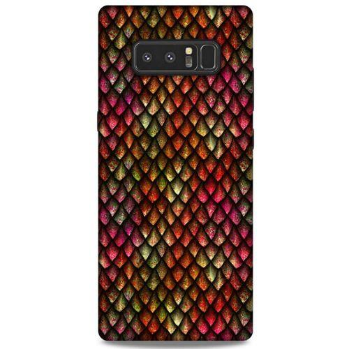 Samsung Galaxy Note 8 Kılıf Dragons (8) Baskılı Kılıf Ejderha Deri Pembe