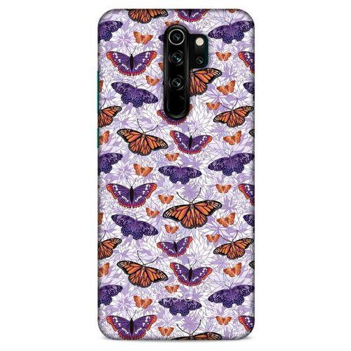 Xiaomi Redmi Note 8 Pro Kılıf Kelebek Etkisi (45) Liquid Air Kılıf Mavi Toz Pembe