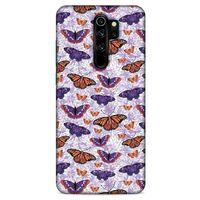 Xiaomi Redmi Note 8 Pro Kılıf Kelebek Etkisi (45) Liquid Air Kılıf Mavi Toz Pembe