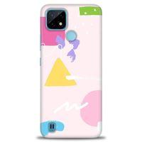 Realme C21 Kılıf HD Baskılı Kılıf - Üçgen Kare + Tam Ekran Koruyucu