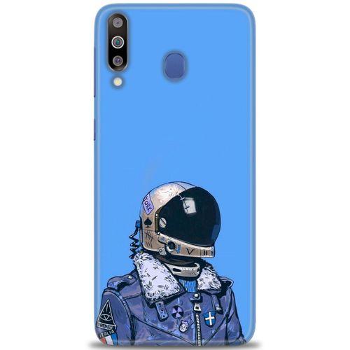 Samsung Galaxy M30 Kılıf HD Baskılı Kılıf - Mavi Astronot + Tam Ekran Koruyucu