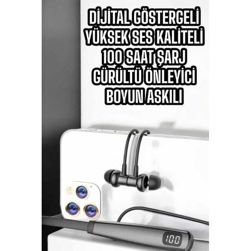 Boyun Askılı Bluetooth Kulaklık Uzun Şarj Süreli Dijital Göstergeli Kablolu