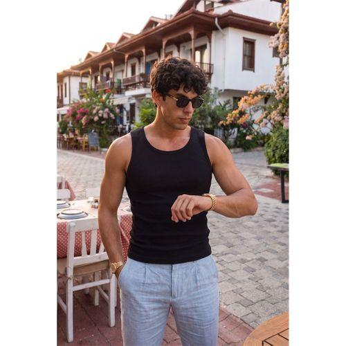 Valmont Premium Regular Fit Fitilli Kaşkorse Kumaş Erkek Atlet - 2 Siyah