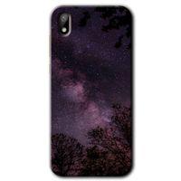 MRCİLETİSİM Huawei Y5 2019 Kılıf HD Desen Baskılı Arka Kapak + Temperli Cam - Gece Galaksi