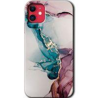 iPhone 11 Kılıf Kapak - Liquid Mermer +Hayalet Ekran Yandan Gözükmez