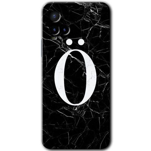 Vivo Y21 Kılıf HD Desen Baskılı Arka Kapak - Siyah Mermer Desenli Ö Harfi + Kırılmaz Cam