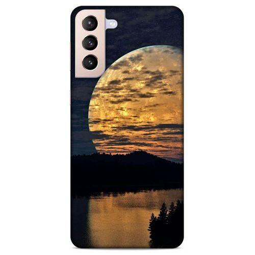 Lopard Samsung Galaxy S21 Plus Uyumlu Kılıf Gece'S (49) Ultra Silikon Kılıf Ay Yansıması