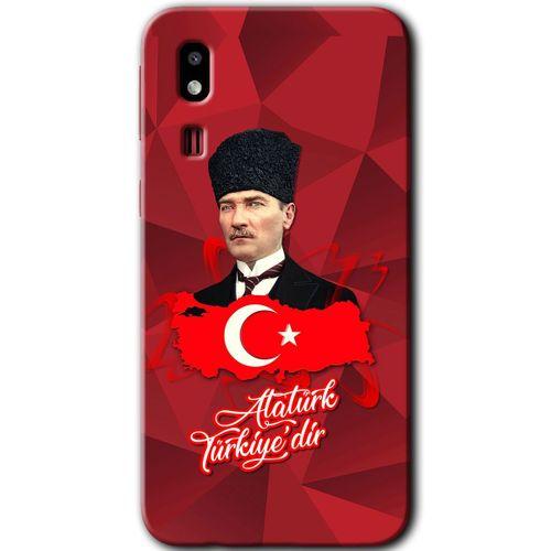 Potkal Hediye Fabrikası Samsung Galaxy A2 Core Kılıf HD Desen Baskılı Arka Kapak - Atatürkiye