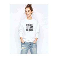 Pubg Straıght Outta Los Leones Baskılı Beyaz Kadın Sweatshirt