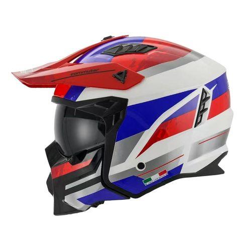 Kask Fullface X1 Seul Track Sway Beyaz-Mavi-Kırmızı L