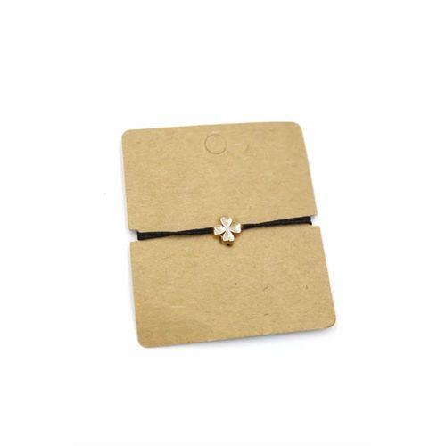 12'li Paket Yonca İp Bileklik - Siyah