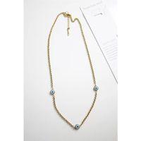 Nazar Boncuk Çelik Kolye - Altın