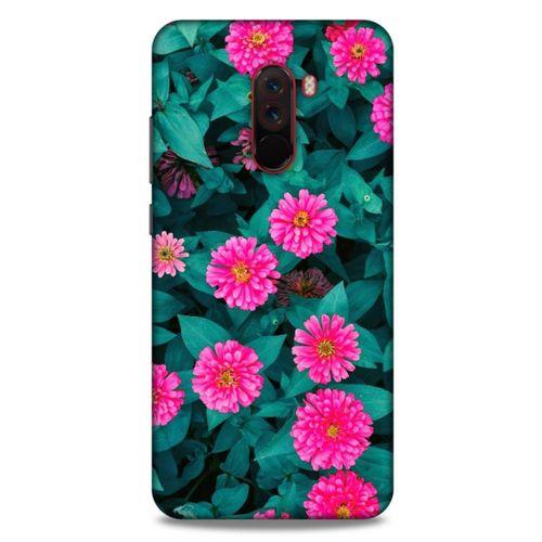 Lopard Xiaomi Pocophone F1 Uyumlu Kılıf Bahar (39) Liquid Crystal Kılıf Fuşya Çiçekler