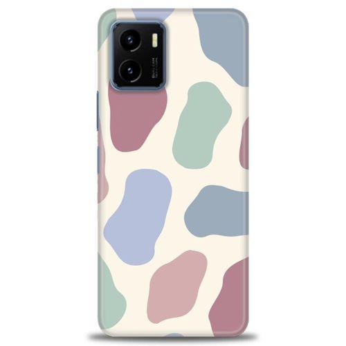 Vivo Y21S Kılıf HD Baskılı Kılıf - Renkli Benek + Tam Ekran Koruyucu