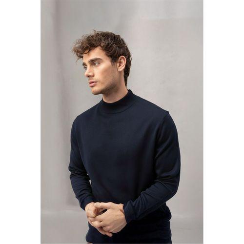 Fincher Yarım Balıkçı Fit Kalıp Boğazlı Erkek Kazak - Lacivert