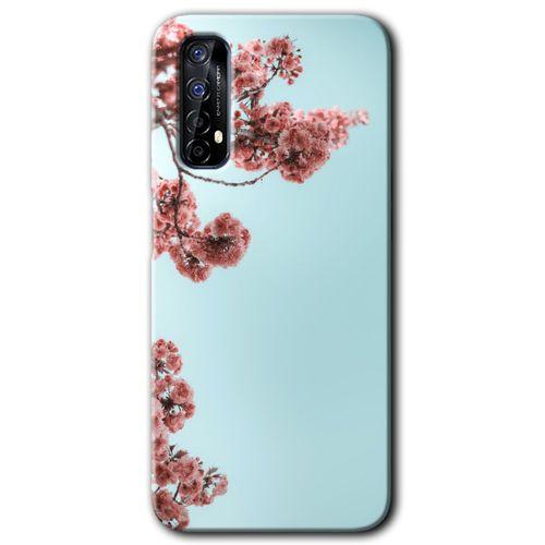 Realme 7 Kılıf Baskılı Kapak - Japon Çiçeği + 5D Tam Kaplayan Cam