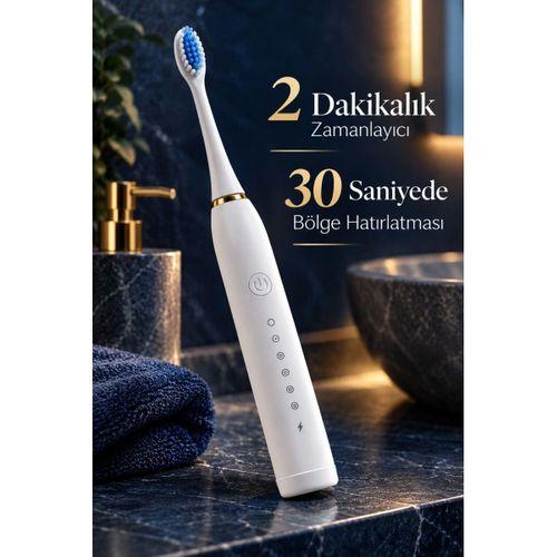 Beyaz Elektrikli Diş Fırçası 3 Yedek Başlıklı