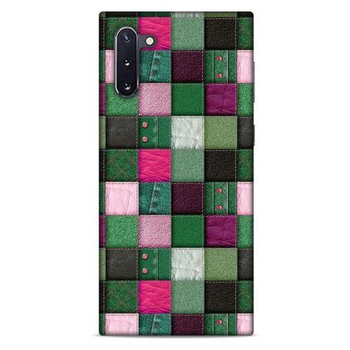 Samsung Galaxy Note 10 Kılıf Patchwork (34) Slim Armor Kılıf Yeşil Fuşya