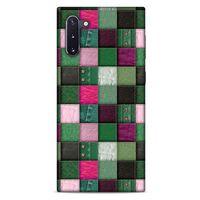 Samsung Galaxy Note 10 Kılıf Patchwork (34) Slim Armor Kılıf Yeşil Fuşya