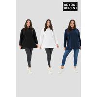 Kadın  Büyük Beden 3 lü Set ince Sweatshırt Tunik SPR26BTK990+3