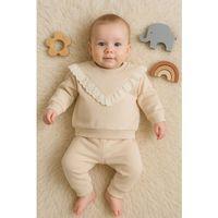 Fisto Detaylı Pamuklu 2'li Kız Bebek Takımı