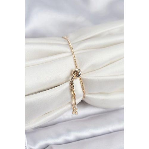 Göz Model Zirkon Taşlı Gold Renk Asansörlü Su Yolu Bileklik