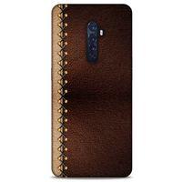 Oppo Reno 2 Kılıf Patchwork (21) Koruyucu Kapak Kahve Gold