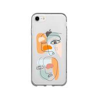 iPhone 7 Colored Art Desenli Premium Şeffaf Silikon Kılıf