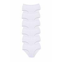 6 Adet Tutku Kadın Yüksek Bel Bato Kalın Lastik Külot Beyaz