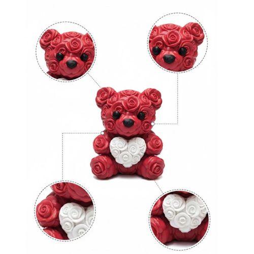 10 Cm 3d Kalp Tutan Ayıcık Dekoratif Sevgililer Günü Hediyesi