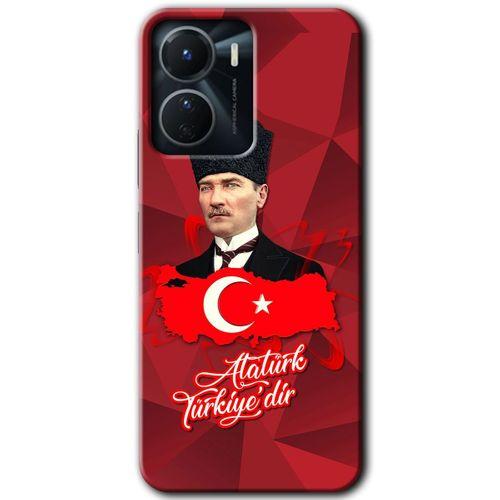 Vivo Y16 Kılıf HD Desen Baskılı Arka Kapak - Atatürkiye