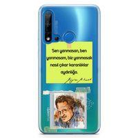 Huawei P20 Lite 2019 Kılıf Caps Nazım Hikmet Arka Kapak Koruma Desenli Full Koruyucu