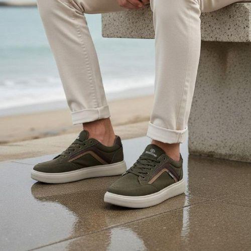 Dakır's 2298 Haki Fuspetli Hafif Rahat Keten Spor Ayakkabı