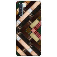 Oppo A91 Kılıf Patchwork (7) Telefon Kılıfı Koyu Kahverengi