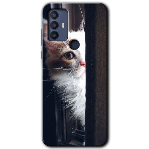 TCL 30 SE Kılıf HD Desen Baskılı Arka Kapak - Kedi Bakışı