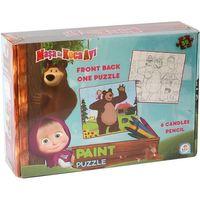 Çocuk Maşa Koca Ayı Boyamalı Puzzle
