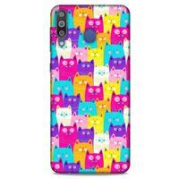 Lopard Samsung Galaxy M30 Uyumlu Kılıf Kediler (34) Slim Armor Kılıf Rengarenk