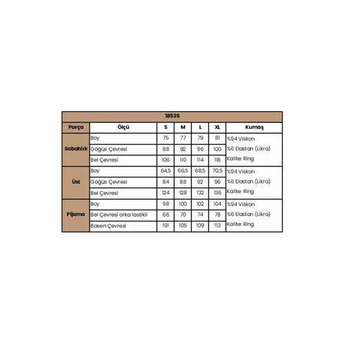 Dantelli Önü Düğmeli Hamile Lohusa 3'lü Viskon Pijama Takımı