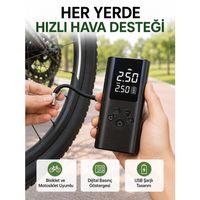 Led Işıklı Dijital Hava Pompası Araba Bisiklet Uyumlu