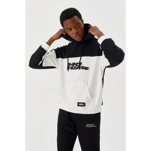 No Fear Erkek Sweatshirt Kapüşonlu Siyah Beyaz M500272