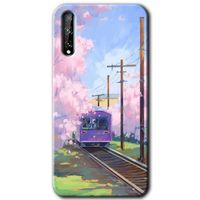 Huawei P Smart S Kılıf HD Desen Baskılı Arka Kapak + Temperli Cam - Rails Paint