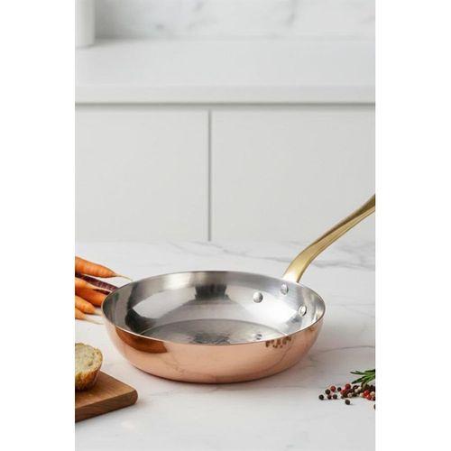 Turna Bakır Şahika Tava 2 No 16 Cm Sadece Taban El Dövme Kırmızı Turna7565-1