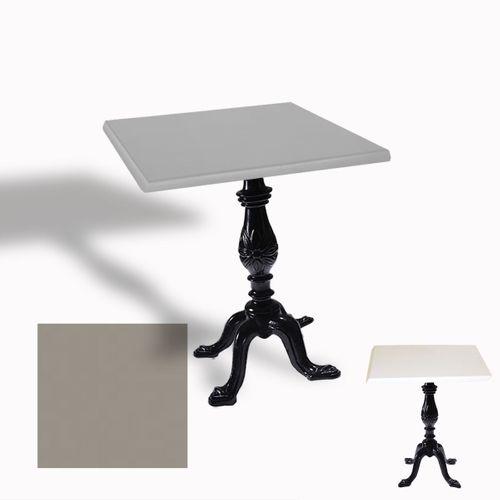 Dockers Çipa 1001 Döküm Ayak Kare Masa 70x70 cm - (Werzalit, Wermodin ve Allzalit Tabla) - Koyu Gri