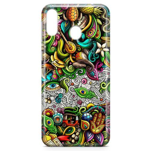 Samsung Galaxy M20 Kılıf Hindistan Doodle Arka Kapak Koruma Desenli Full Koruyucu