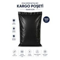Siyah Cepsiz Battal Boy Kargo Poşeti 45x55+5 Cm 100 Adet