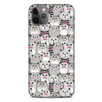 Lopard Apple Iphone 11 Pro Max Uyumlu Kılıf Kediler (32) Soft Silikon Kılıf Pembe Burun