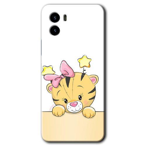 Vivo Y15s Kılıf HD Desen Baskılı Arka Kapak - Sevimli Kedi + Kırılmaz Cam