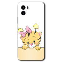 Vivo Y15s Kılıf HD Desen Baskılı Arka Kapak - Sevimli Kedi + Kırılmaz Cam