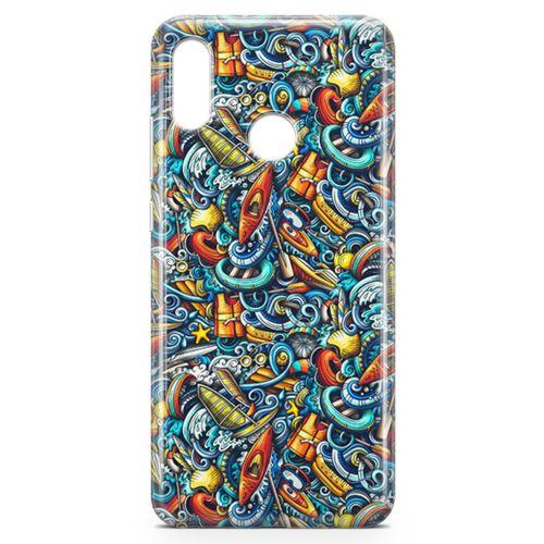 Huawei Y9 2019 Kılıf Deniz Sporları Doodle Arka Kapak Koruma Desenli Full Koruyucu