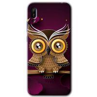 Huawei Y6 2019 Kılıf Baskılı Kapak - Owl Bird Branch +Tam Ekran Koruyucu